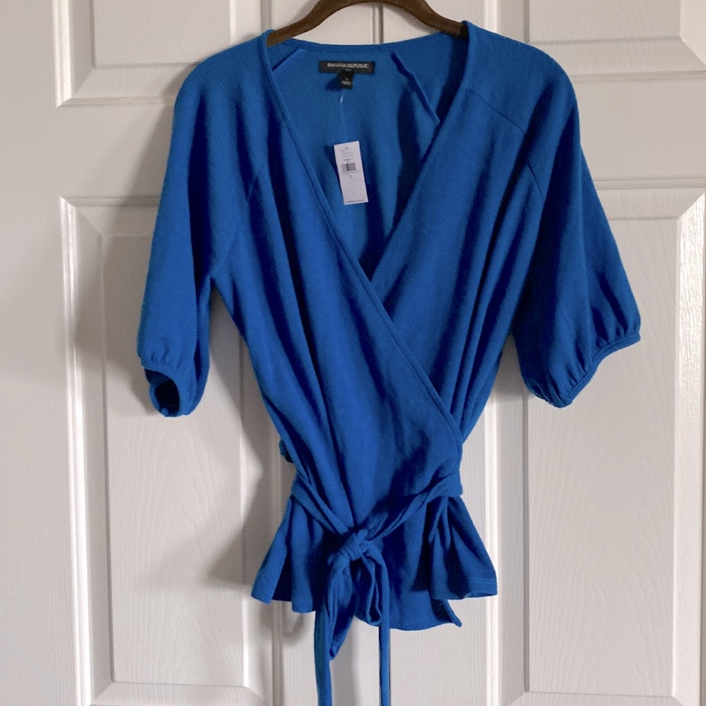 Banana Republic Blue Wrap Top
